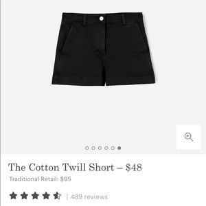 Everlane High Waisted Black Denim Shorts